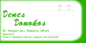 denes domokos business card